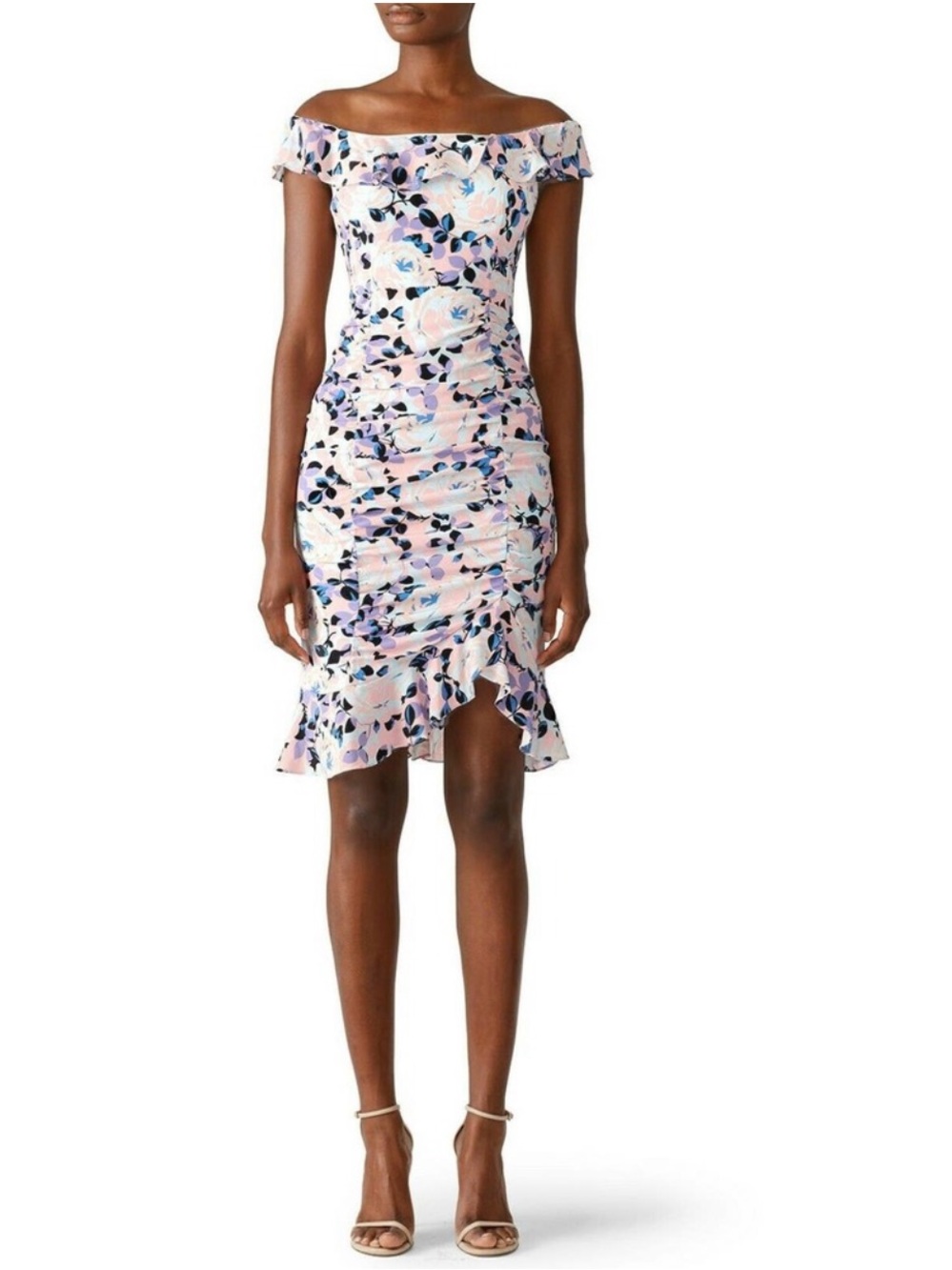 Nanette Lepore Silk Women’s Floral Off The Shoulder‎ Shift Dress Pink